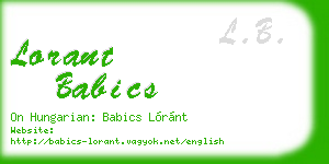 lorant babics business card