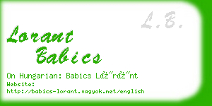 lorant babics business card